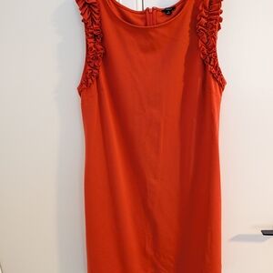 Ann Taylor Vibrant Red Ruffle Dress
